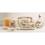 Royal Doulton Brambly Hedge lamp base, boxed Autumn money box, large Autumn milk jug (seconds)