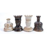 20th century studio pottery chess set marked AE, probably made by Geoffrey Eastop, slight damage