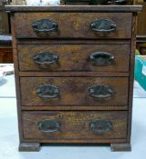 Edwardian oak Apprentice chest of 4 drawers.