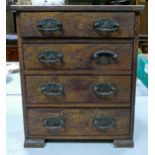 Edwardian oak Apprentice chest of 4 drawers.