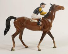 Beswick Jockey on Walking Horse 1037, jockey in black & yellow colourway, No24 detail noted on