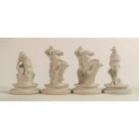 Wedgwood early Flaxman chess pieces, impressed marks to base, Spaks Collection sticker noted to