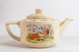 Royal Doulton Barbara Vernon signed teapot, height 12cm.