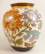 Large Gouda Vase decorated in Chrysanthemum design, height 26cm.
