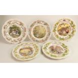 A collection of Royal Doulton Brambly Hedge collectors plates to include - Old Oak Palace, Crab