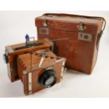 A Zeiss Ikon Nettel Tropen 6x9cm Camera, 1926-28, teak cased with Carl Zeiss Jena Tessar f/3.5 16.