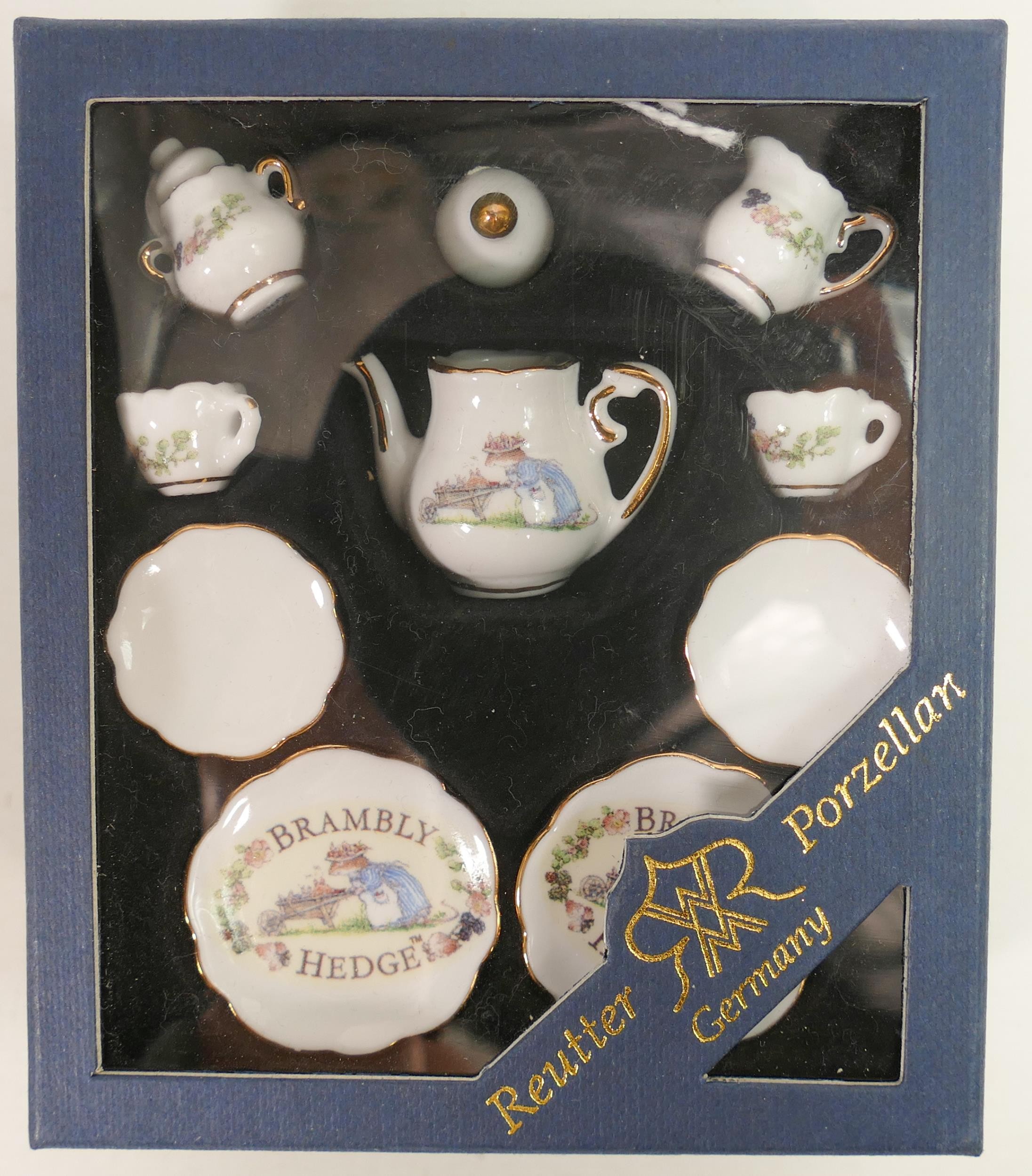 Boxed Reutter Porzellan Brambly Hedge tea set.