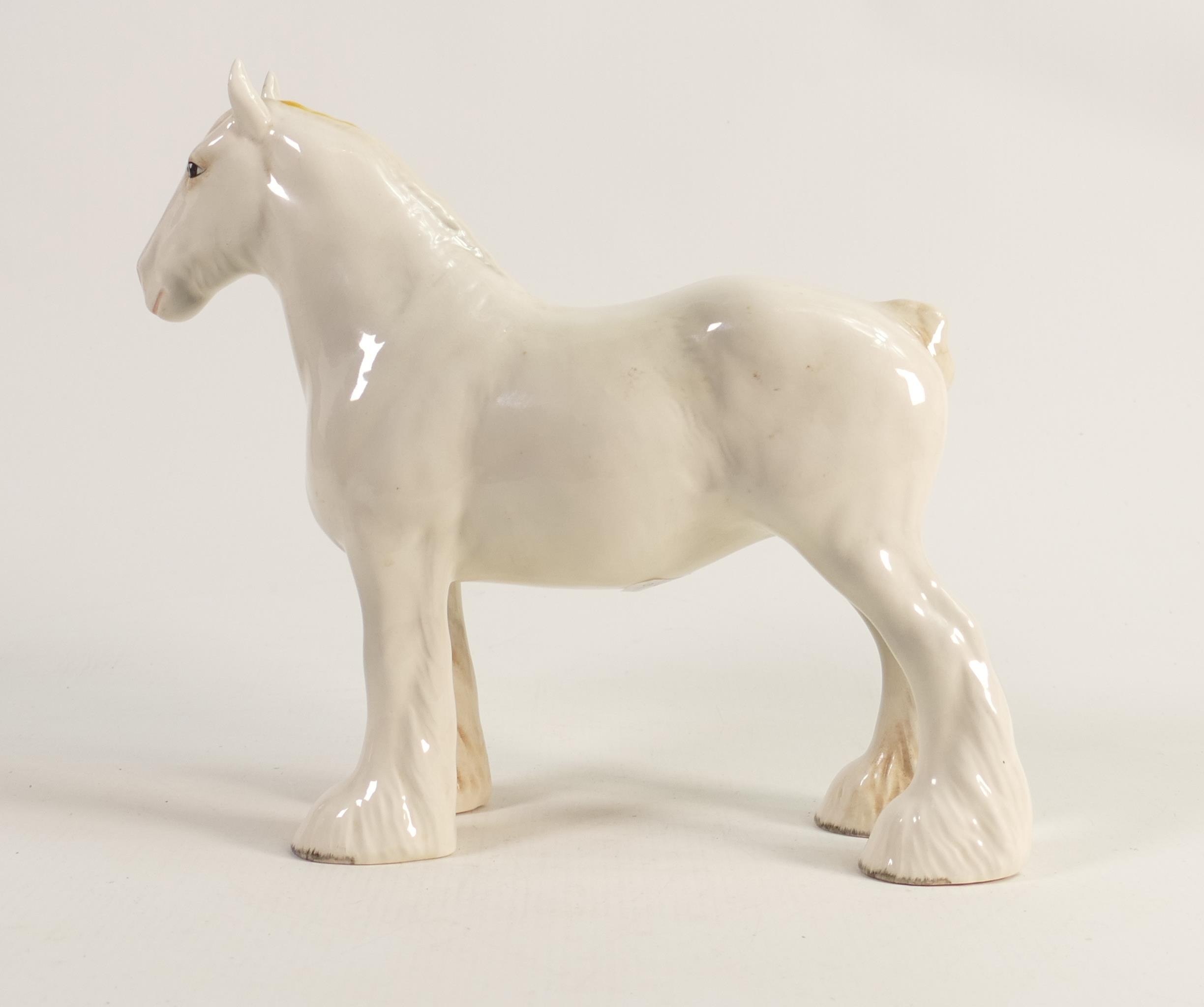 Rare Beswick model of a shire horse 818 in painted white gloss. - Image 2 of 4