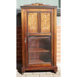 Edwardian inlaid fruitwood music cabinet, 102 x 35 x 54cm