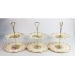 Three Royal Doulton Bunnykins two tier cake stands. (3)