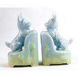 Beswick matt blue dog standing in armchair bookends 87. (2)