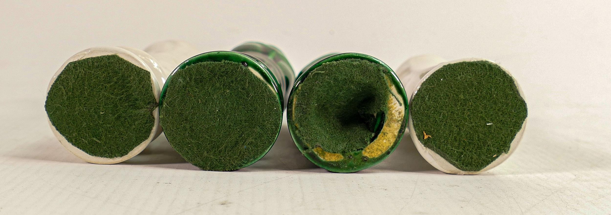 Mid century Duncan Ceramics Medieval theme chess set, 32 pieces finished in green & white. - Image 3 of 5