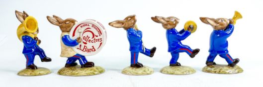Royal Doulton set of Bunnykins figures the blue Oompah band comprising - Cymbal player DB88,