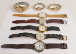 A collection of vintage ladies and gentlemans wristwatches, including Montine, Seiko, PH Muff