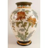 Large Gouda vase decorated in Chrysanthemum design, height 34cm.