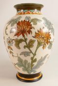 Large Gouda vase decorated in Chrysanthemum design, height 34cm.