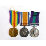 Palestine medal awarded to 6286139 Pte V Dines The Buffs, and pair of first world war medals WWI