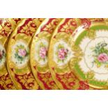De Lamerie Fine Bone China heavily gilded Countess Flori Bunda patterned dinner plates, specially