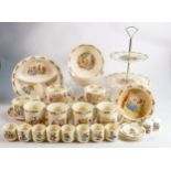 Royal Doulton Bunnykins items to include - cups and saucers, oatmeal dishes, bowls, egg cups, mugs &