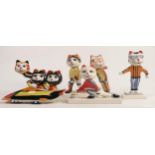 Lorna Bailey Set of Six Winter Olympics Sporting Cats. (6)