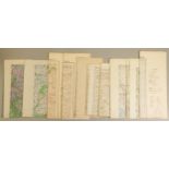 10 Large Paper WWII Ordnance Survey maps of the UK & Central Europe, mostly dated 1940 printed in