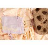 A collection of vintage pastel coloured silk pyjamas, slips and French knickers, varying sizes. (10)
