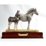 Border Fine Arts limited edition Horse Champion Mare & Foal, signed Anne Wall.