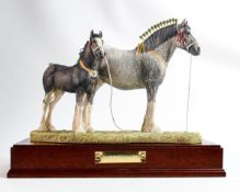 Border Fine Arts limited edition Horse Champion Mare & Foal, signed Anne Wall.
