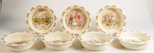 Royal Doulton Bunnykins small round baby plates, each 16cm. (7)