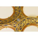 De Lamerie Fine Bone China heavily gilded Dark Blue Empress patterned lunch plates, specially made