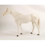 Beswick rare model of large racehorse in painted white gloss 1564. Some light crazing underneath.