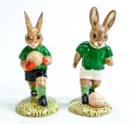 Royal Doulton pair of Bunnykins figures - Footballer DB117 and Goalkeeper DB116 limited edition. (2)