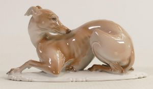 Rosenthal model of a seated greyhound, L17 x h.9cm.