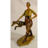 Rare Wade Art Deco cellulose figure Christina, c1930, leaping deer mark, h.28.5cm. Some slight