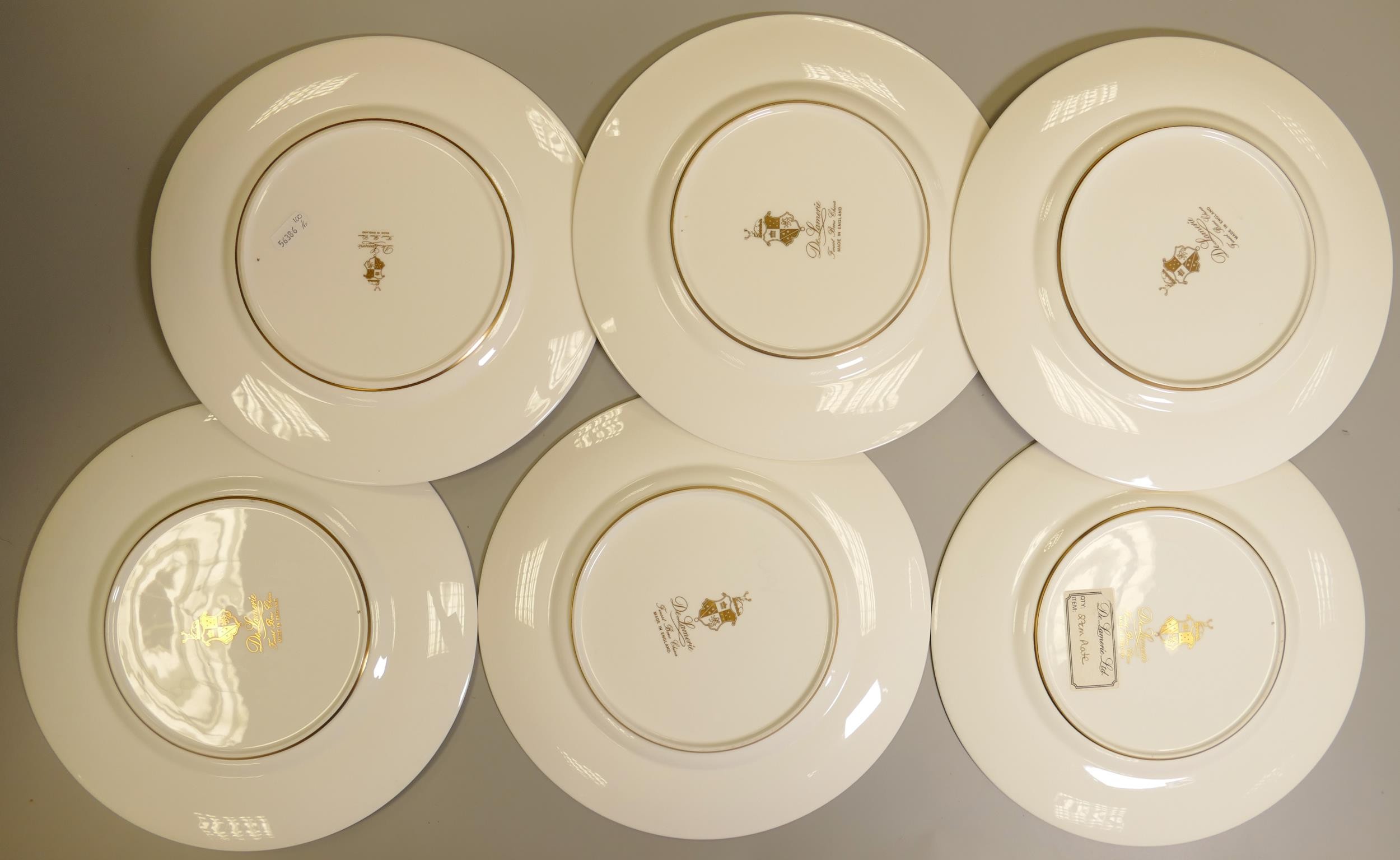 De Lamerie Fine Bone China heavily gilded Robert Adam patterned dinner plates, specially made high - Image 2 of 3