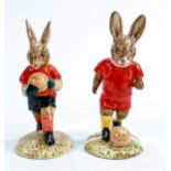 Royal Doulton pair of Bunnykins figures -Goalkeeper DB118 and Soccer Player DB119 limited