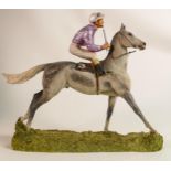 David Geenty, The Hamilton collection, Going to Post racehorse and jockey sculpture, height 30cm.