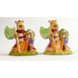 Royal Doulton prototype Bunnykins figure Sir Gawain DB300, the variation figure is painted in a