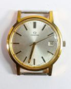 Omega date gold plated mechanical wristwatch, reverse of case marked Tool 9070, d.including crown