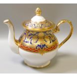 De Lamerie Fine Bone China heavily gilded Dark Blue Empress patterned teapot, specially made high