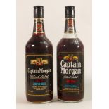 Two vintage bottles of Captain Morgan Black Label Rum, both 70cl.