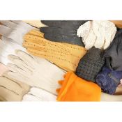 A collection of vintage pig, calf & calf skin gloves together with 3 long pairs of evening