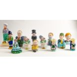 A collection of Birks Rawlins / Savoy China hand decorated novelty figure ornaments in the from of