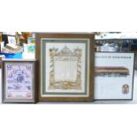 Framed North Staffordshire Railway Co. 1914 - 16 Great War Roll of Honour print together with two