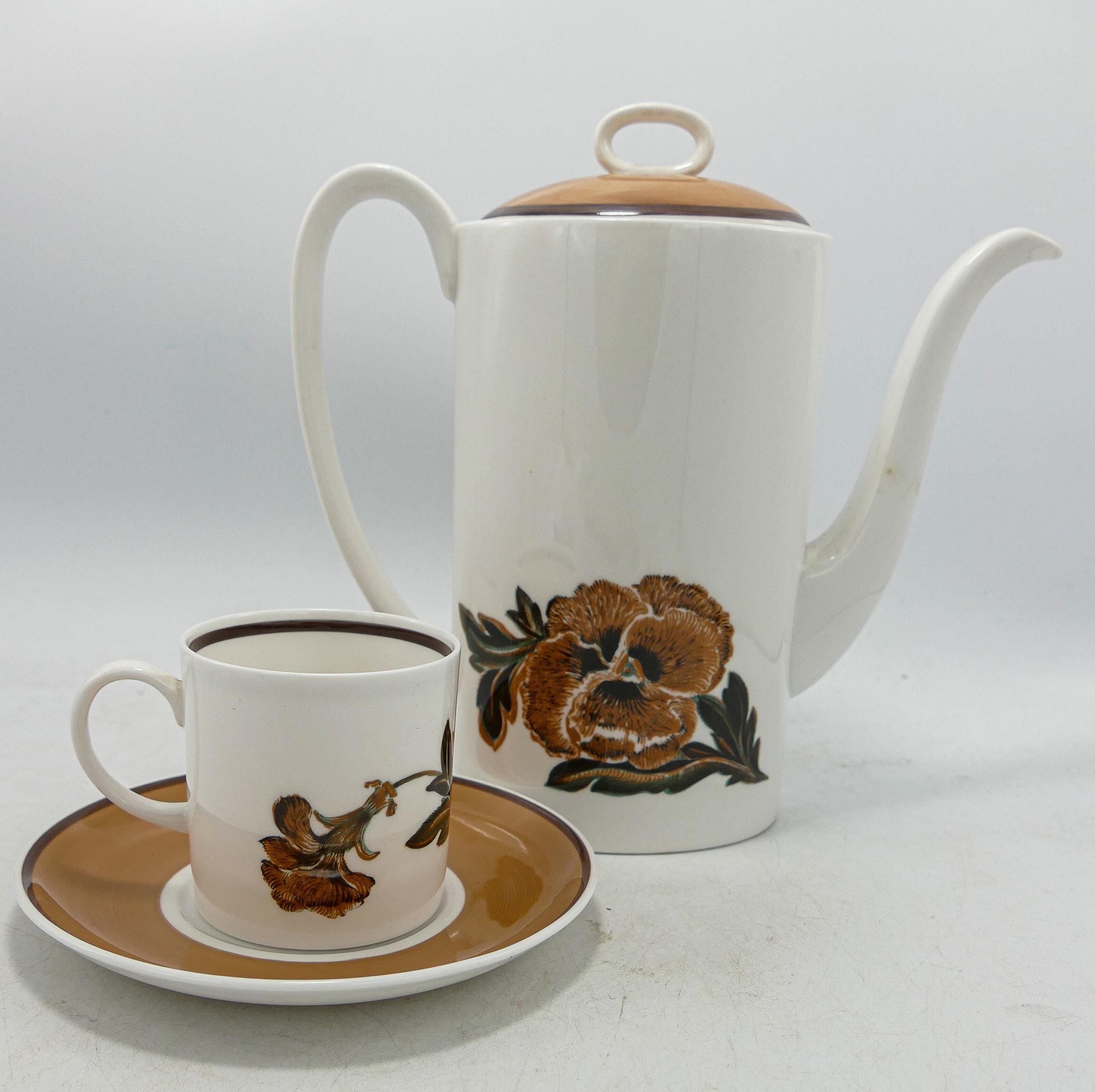 Susie Cooper Reverie C2055 coffee set to include - 6 coffee cans and saucers, cream jug, sugar