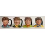 Royal Doulton set of mid size character Jugs The Beatles - comprising John Lennon D6725, Paul