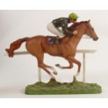 David Geenty, The Hamilton collection, Cruising Home, racehorse and jockey sculpture, height 30cm.