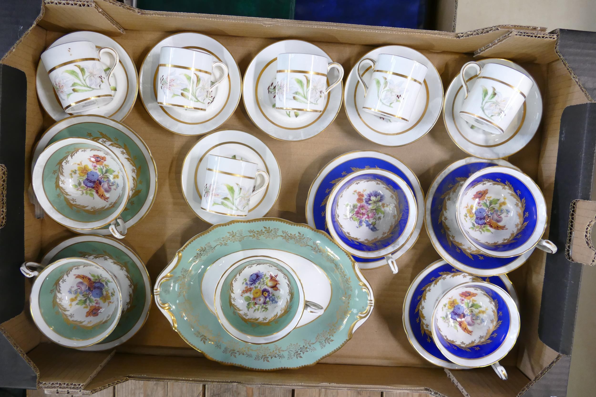 A collection of Paragon hand decorated cups saucers & similar coffee cans & saucers. (24 pieces). - Image 2 of 2