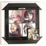 The Beatles album cover 'Let it Be' in the form of a framed ceramic tile by Coalport 30cm x 30cm.