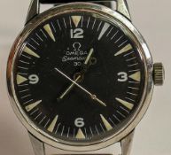 Omega 1960's gentleman's Omega Seamaster 30 military style steel cased wristwatch, the signed